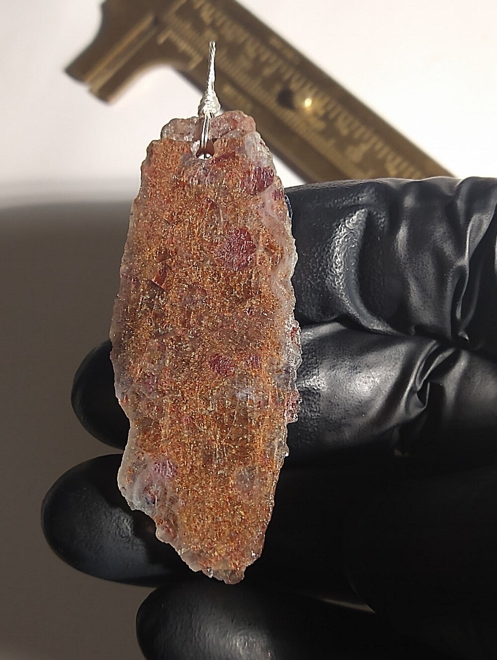 Shimmering Rainbow Copper Sunstone Sterling Silver Pendant
